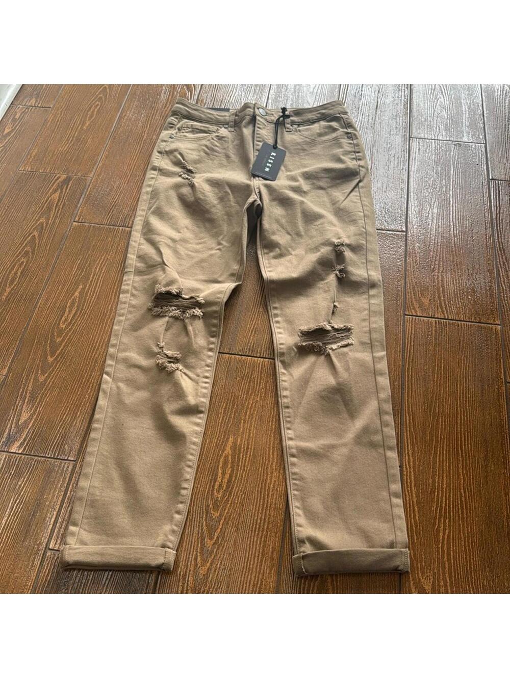 Risen Distressed Cuffed Ankle Skinny Jeans Size 9 NWT